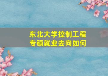 东北大学控制工程专硕就业去向如何