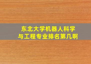 东北大学机器人科学与工程专业排名第几啊