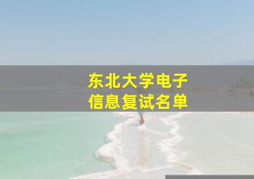 东北大学电子信息复试名单