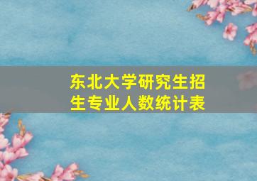 东北大学研究生招生专业人数统计表