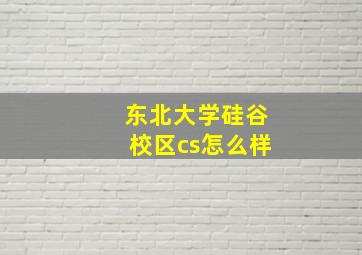 东北大学硅谷校区cs怎么样