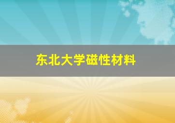 东北大学磁性材料