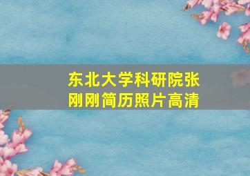 东北大学科研院张刚刚简历照片高清