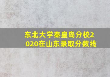 东北大学秦皇岛分校2020在山东录取分数线