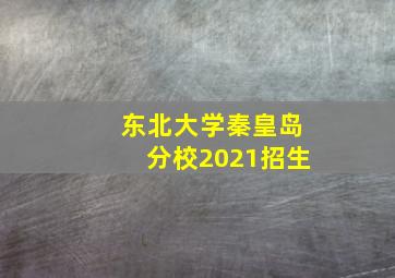 东北大学秦皇岛分校2021招生