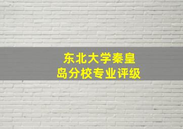 东北大学秦皇岛分校专业评级