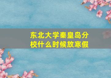 东北大学秦皇岛分校什么时候放寒假