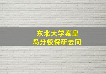 东北大学秦皇岛分校保研去向