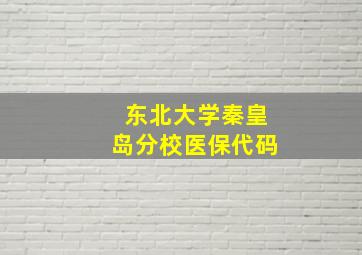 东北大学秦皇岛分校医保代码