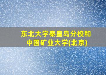 东北大学秦皇岛分校和中国矿业大学(北京)