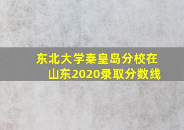 东北大学秦皇岛分校在山东2020录取分数线