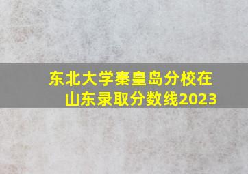 东北大学秦皇岛分校在山东录取分数线2023