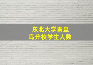 东北大学秦皇岛分校学生人数