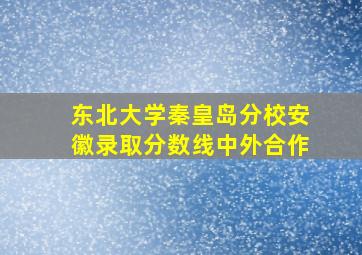 东北大学秦皇岛分校安徽录取分数线中外合作