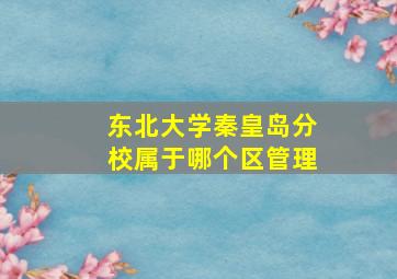 东北大学秦皇岛分校属于哪个区管理