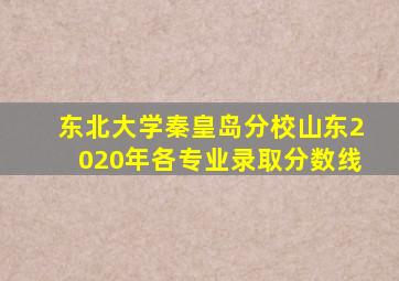 东北大学秦皇岛分校山东2020年各专业录取分数线