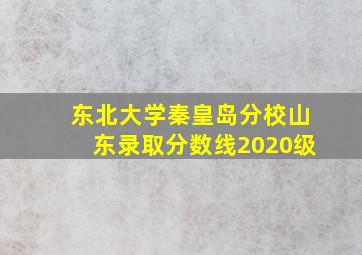 东北大学秦皇岛分校山东录取分数线2020级