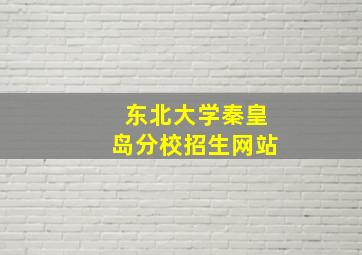 东北大学秦皇岛分校招生网站