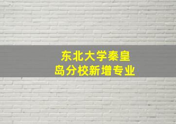 东北大学秦皇岛分校新增专业