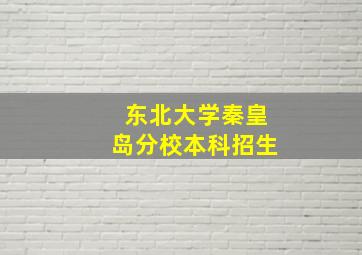 东北大学秦皇岛分校本科招生