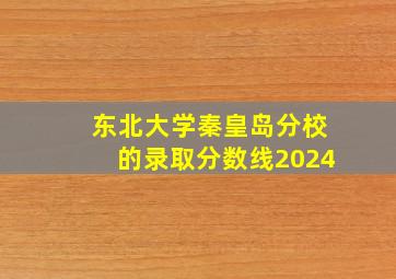 东北大学秦皇岛分校的录取分数线2024