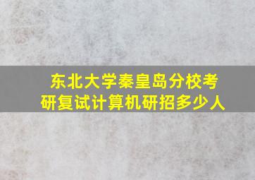 东北大学秦皇岛分校考研复试计算机研招多少人