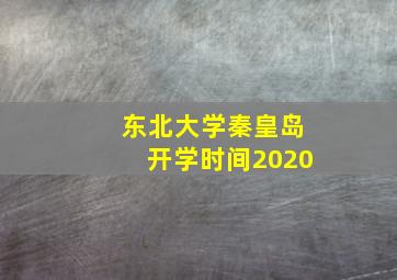 东北大学秦皇岛开学时间2020