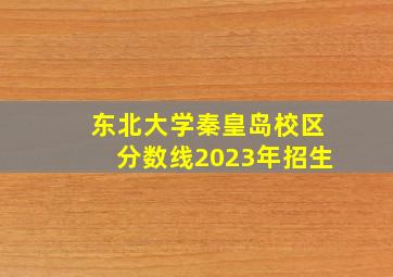 东北大学秦皇岛校区分数线2023年招生