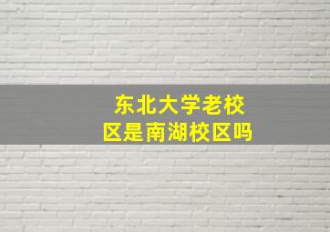 东北大学老校区是南湖校区吗