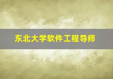 东北大学软件工程导师