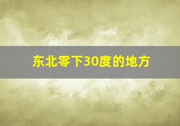 东北零下30度的地方