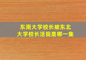 东南大学校长被东北大学校长活捉是哪一集