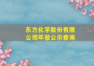 东方化学股份有限公司年报公示查询