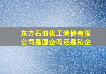 东方石油化工港储有限公司是国企吗还是私企