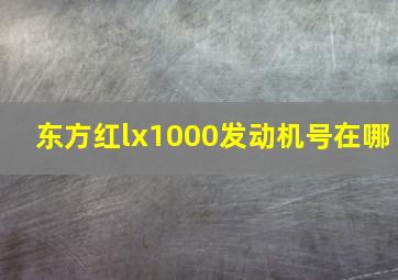 东方红lx1000发动机号在哪