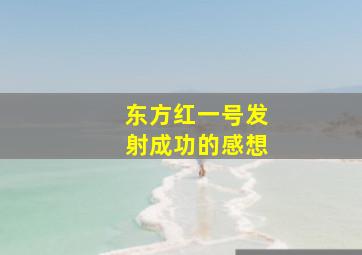 东方红一号发射成功的感想