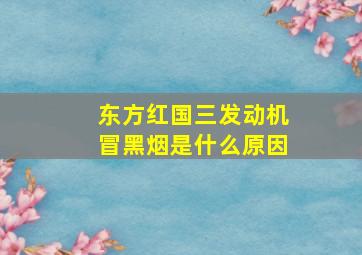 东方红国三发动机冒黑烟是什么原因