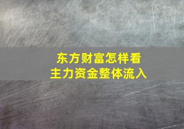 东方财富怎样看主力资金整体流入