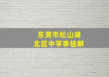 东莞市松山湖北区中学李佳朗