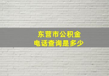 东营市公积金电话查询是多少