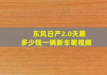 东风日产2.0天籁多少钱一辆新车呢视频