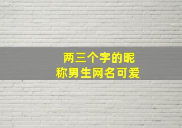 两三个字的昵称男生网名可爱