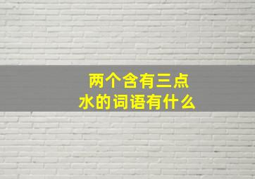 两个含有三点水的词语有什么