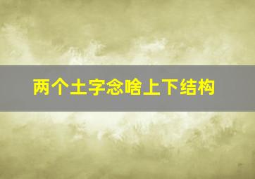 两个土字念啥上下结构