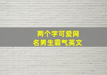 两个字可爱网名男生霸气英文