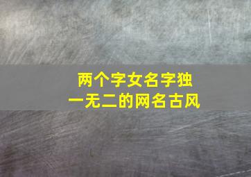 两个字女名字独一无二的网名古风