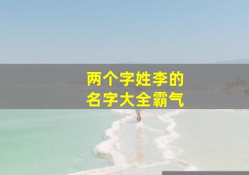 两个字姓李的名字大全霸气