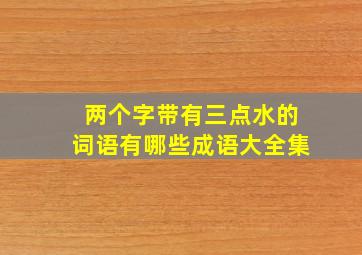 两个字带有三点水的词语有哪些成语大全集