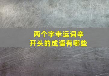 两个字幸运词辛开头的成语有哪些