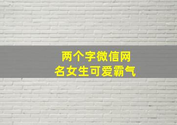 两个字微信网名女生可爱霸气